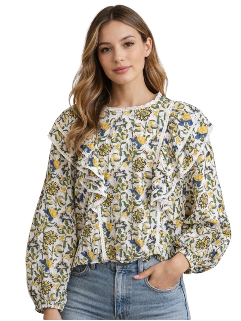 Emerson Fry Filipa Blouse Small Meadow Rue Floral Boho S Cottagecore Fairy
T